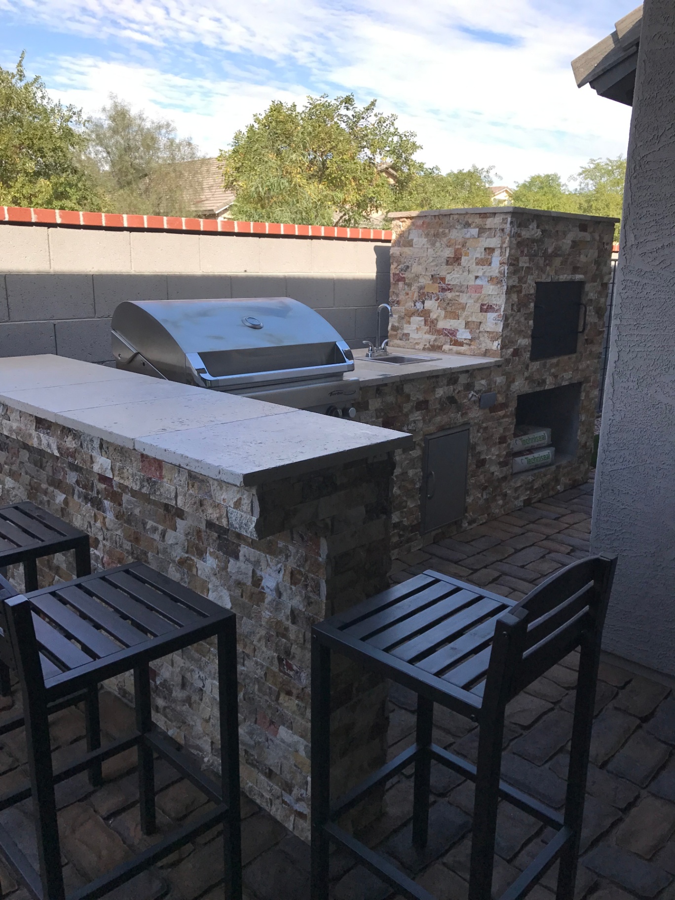 Stone Outdoor Kitchen — Outdoor Kitchens by Custom Outlooks