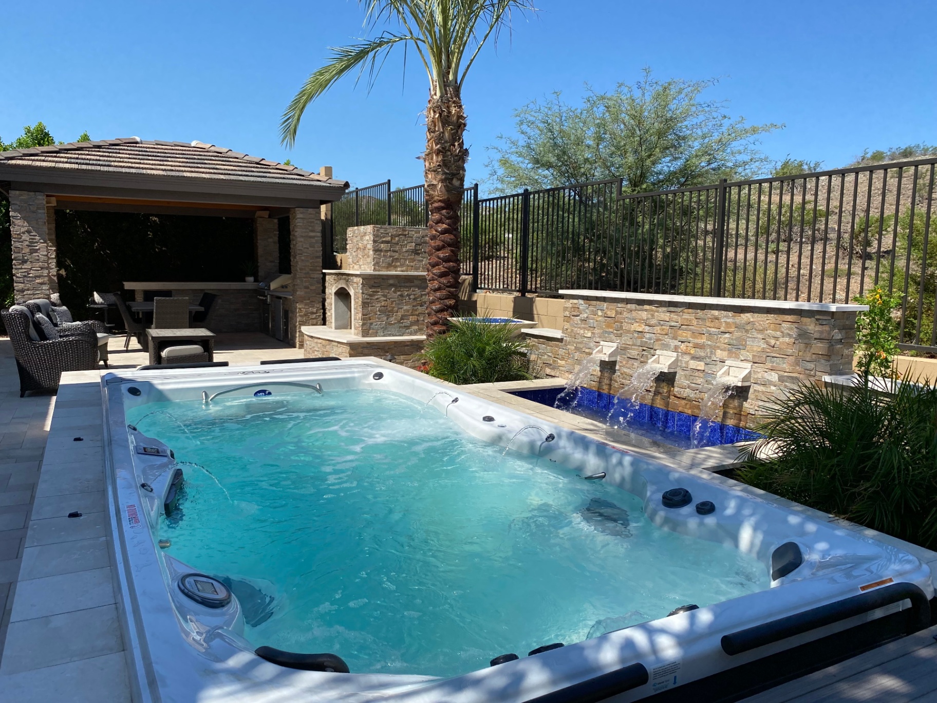 Swim Spa & Cobalt Cascade — Pools & Spas by Custom Outlooks