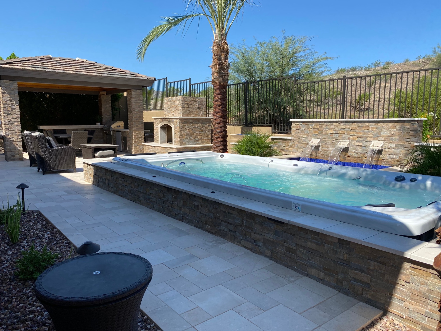 Swim Spa & Water Wall — Pools & Spas by Custom Outlooks